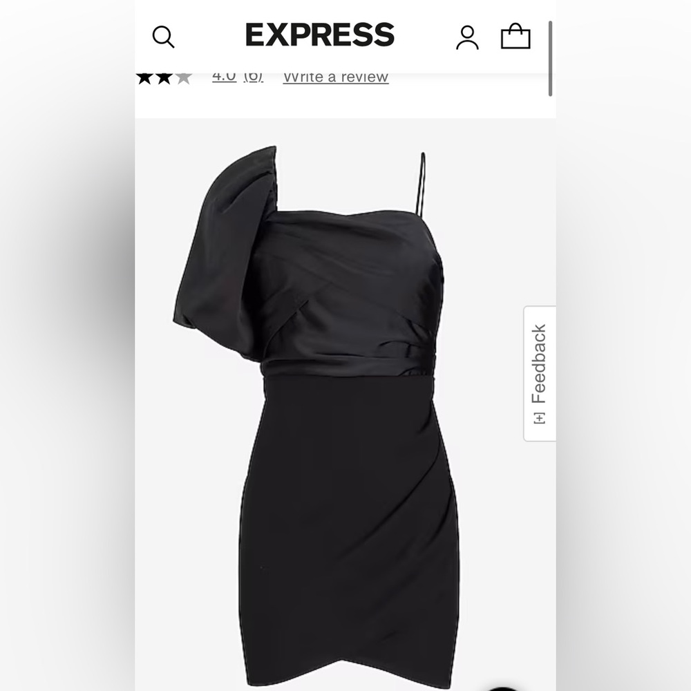 Express One Puff Sleeve Faux Wrap Mini Dress